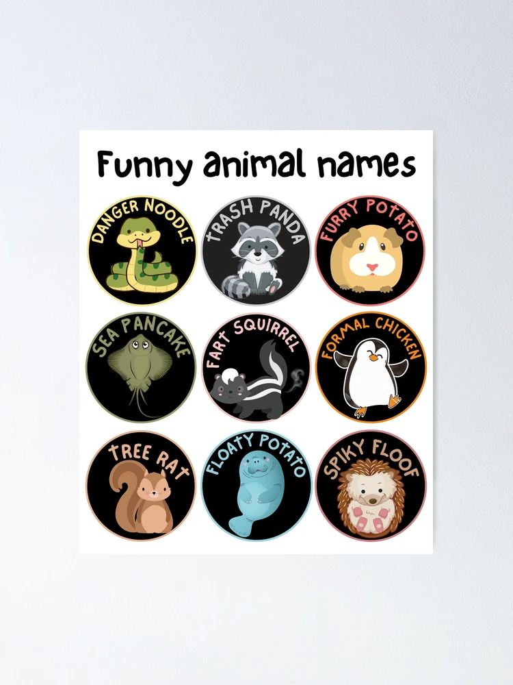 Póster for Sale con la obra «Collage de nombres de animales