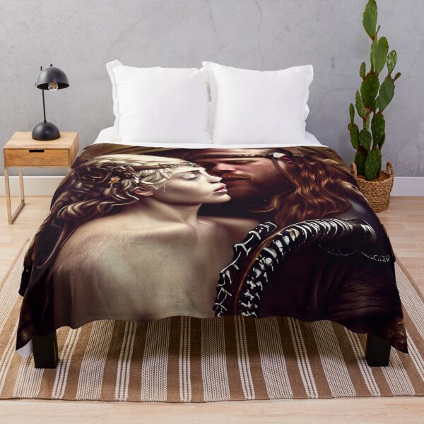 Item preview, A naked princess and a steampunk viking kissing on the throne. designed and sold by ruidaniel.