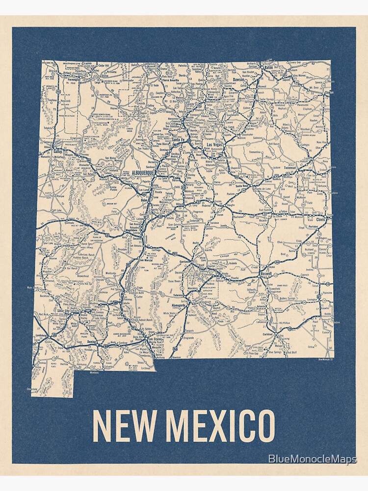 vintage-new-mexico-road-map-blue-on-beige-2-sticker-for-sale-by