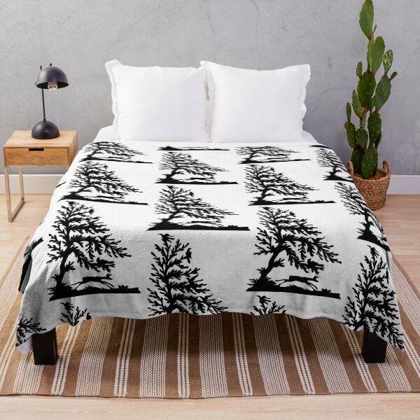 Item preview, Fairytale Germany deer doe forest birds ravens silhouette black designed and sold by G-M-Designs.