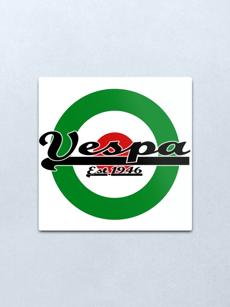 Team Vespa Large Logo Italian Flag Mod Target Metal Print By Scooterstreet Redbubble