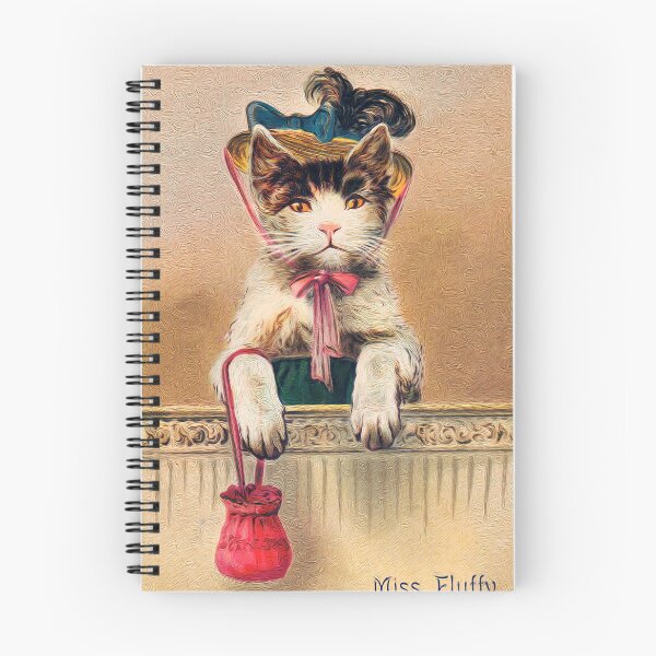Item preview, Anamorphic Cat Miss Fluffy Vintage Postcard Print Art Print Greeting Card Postcard designed and sold by darcijj.