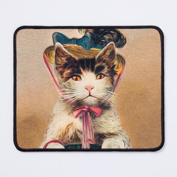 Item preview, Anamorphic Cat Miss Fluffy Vintage Postcard Print Art Print Greeting Card Postcard designed and sold by darcijj.