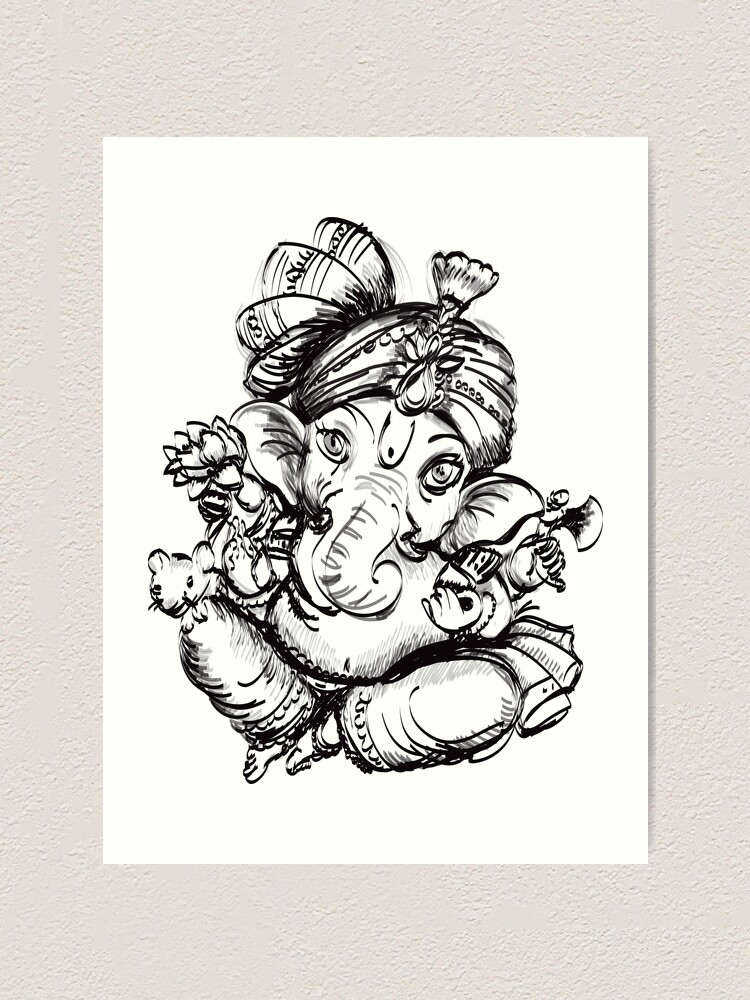 Ganpati Drawing by Mohit Sikotra - Pixels