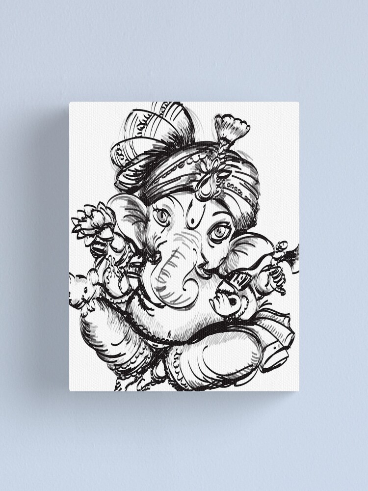Drawing Sketch Lord Ganesha Vinayaka Editable Outline Illustration Stock  Photo by ©Wirestock 466927278