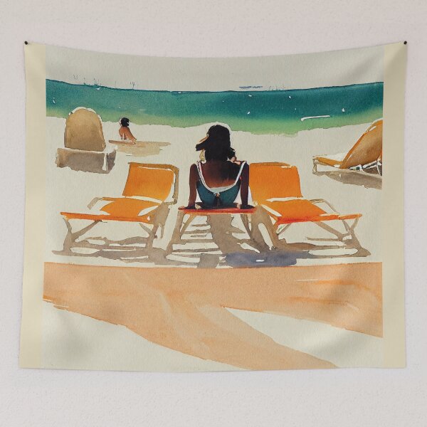 Item preview, Tanned woman sunbathing at the beach designed and sold by recollectionsv.