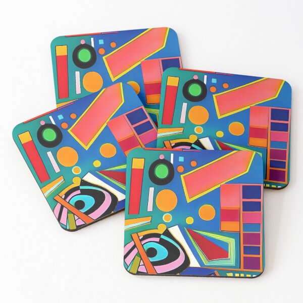 Item preview, Colorful bold happy bright modern art abstract designed and sold by CattlettArt.