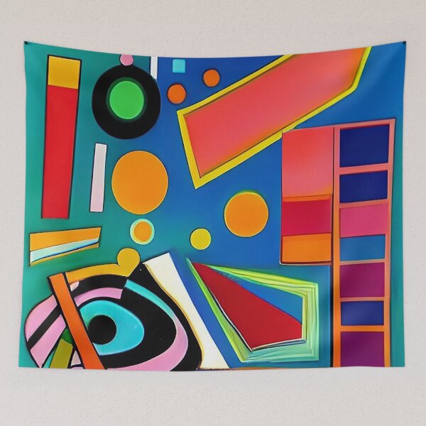 Item preview, Colorful bold happy bright modern art abstract designed and sold by CattlettArt.