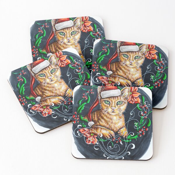 Item preview, Holiday Cat With Christmas Wreath designed and sold by ArtistryByLM.