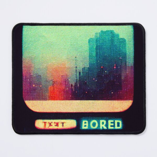 Item preview, I'm bored 80s neon design on a television designed and sold by Mirochan80.