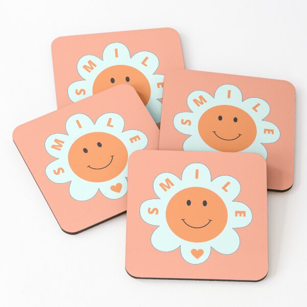 Item preview, Flower smiley green orange designed and sold by DigitalArt BoutiqueRS.