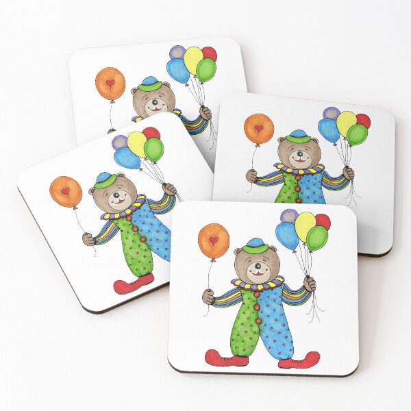 Item preview, Teddy Bear Clown with Balloons designed and sold by creategoodluck.