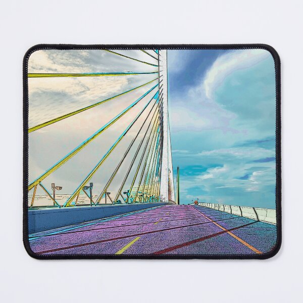 Item preview, Pop art Sunshine Skyway Bridge in St. Pete, FL - South of St. Petersburg and north of Terra Ceia, Florida - Tampa art designed and sold by smooshfaceutd.
