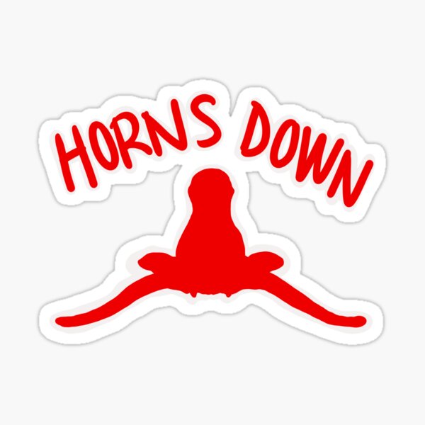 "Horns Down drawing red" Sticker for Sale by ArtWithAinsley Redbubble