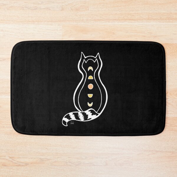 Item preview, Dark Cat, Moon Phases, Bold Simple Black and White, Orange Moon designed and sold by Lucidesigns.