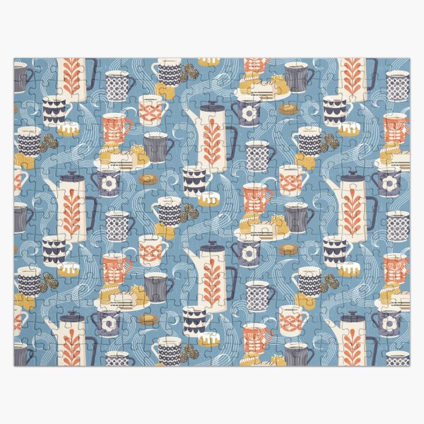 Item preview, Steaming coffee and Swedish treats - Pale blue designed and sold by appleyards.