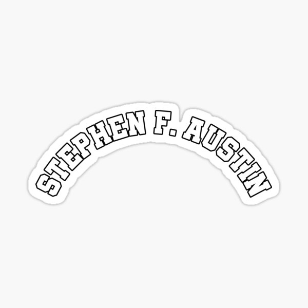 "Stephen F. Austin white" Sticker for Sale by jacobconner Redbubble