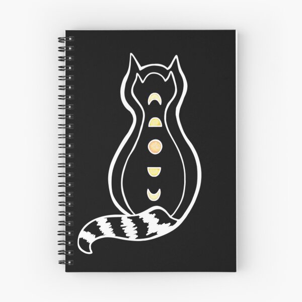 Item preview, Dark Cat, Moon Phases, Bold Simple Black and White, Orange Moon, Version 2 designed and sold by Lucidesigns.
