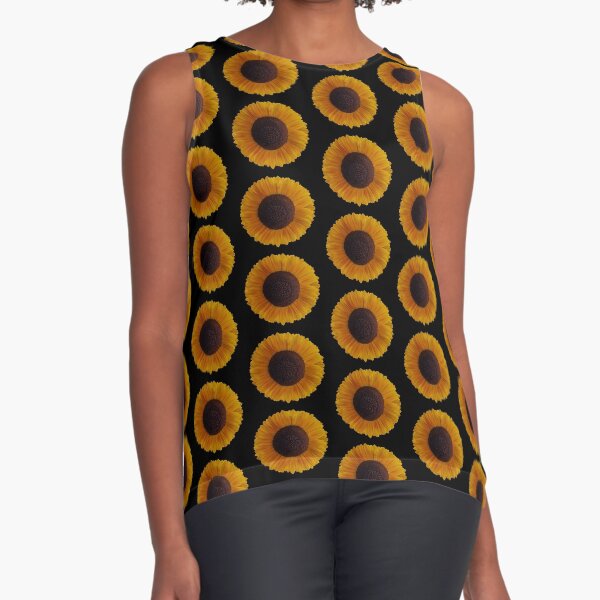 Field Guide to Sunflowers, No. 18, Bright Yellow Flower Sleeveless Top