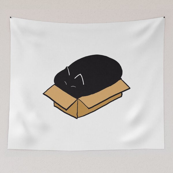 Item preview, If I fits I sits | Black Cat Sleeping in a Box designed and sold by RuggedRoo.