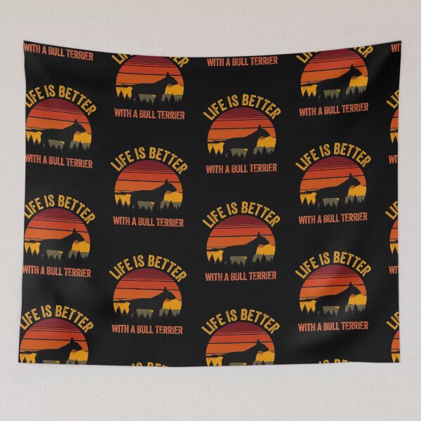 Item preview, Life Is Better With A Bull Terrier Vintage Country Dog Gift  designed and sold by Guarddogdrive.