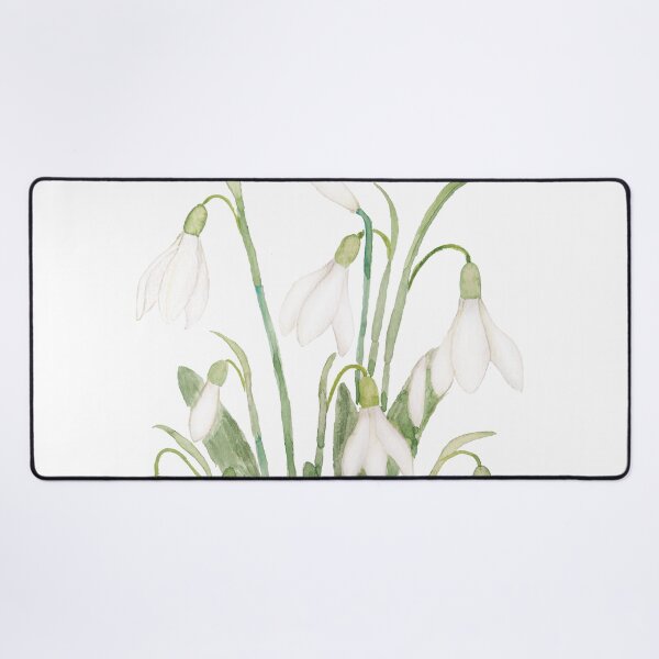 Item preview, hand painted white snowdrop flower botanical watercolor painting  designed and sold by SelenePaintings .