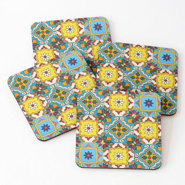 Item preview, Vibrant color flower mix print tiles mexican talavera modern interior design azulejo designed and sold by T-Mex.