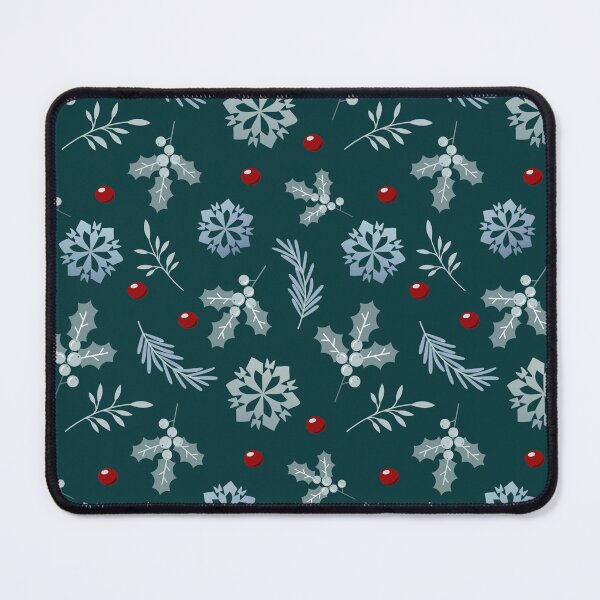 Item preview, Simple Midnight Green Christmas Pattern with Berries designed and sold by GoldenPine.