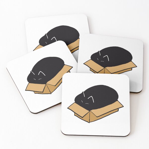 Item preview, If I fits I sits | Black Cat Sleeping in a Box designed and sold by RuggedRoo.