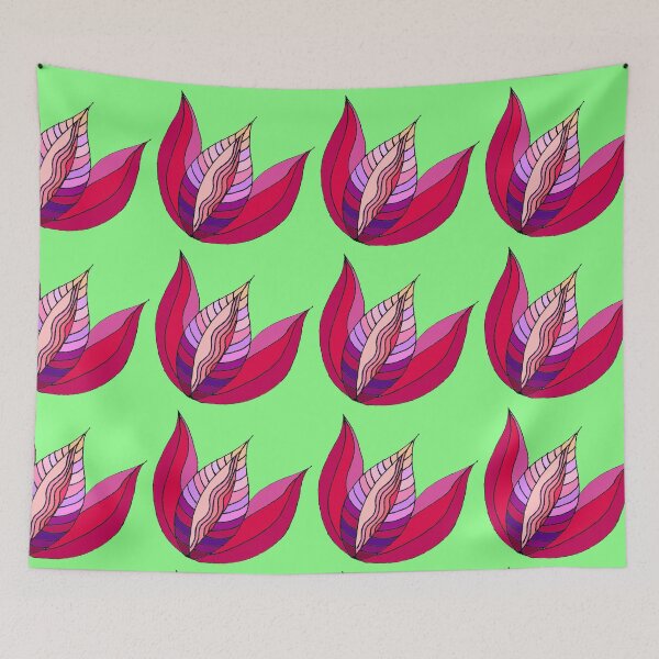 Item preview, Purple Tulip Pattern on May Green Ground designed and sold by CarolineLembke.