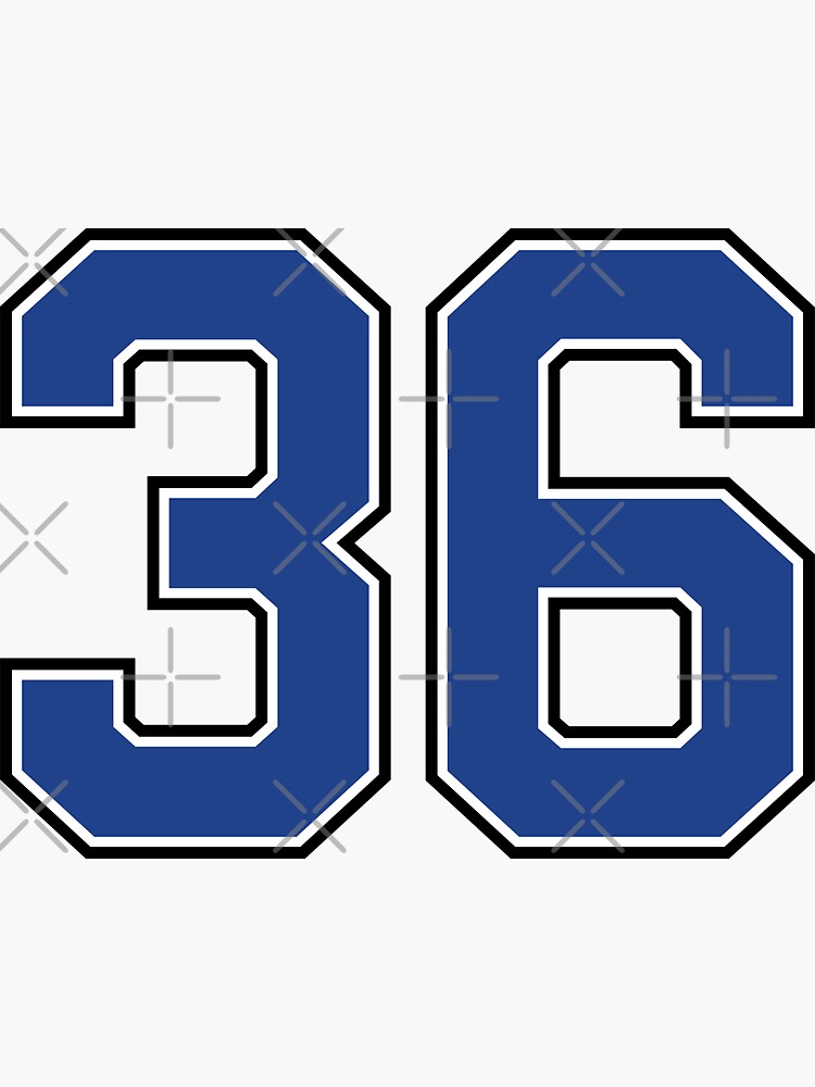 Number 36 lucky sports jersey thirty six | Sticker