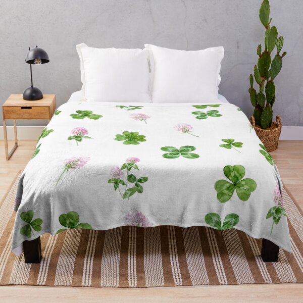Item preview, Watercolor Green Clover Leaves and Clover Flowers designed and sold by silviaol.