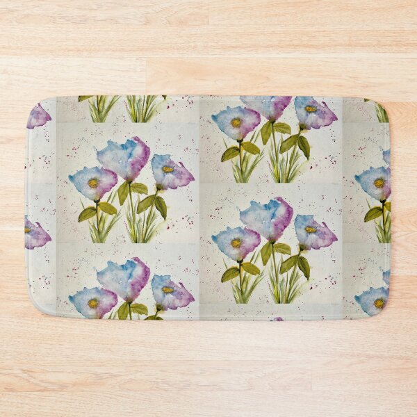 Item preview, Loose blueish  watercolor flowers designed and sold by watercolorsLiz.