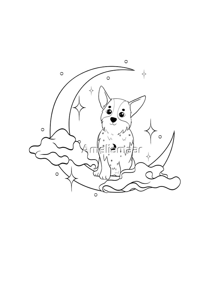 Corgi Moon by Ameliamaar