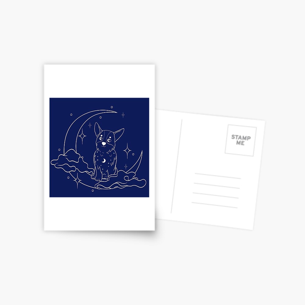 Corgi Moon Postcard