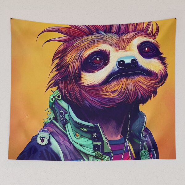 Item preview, Sloth dressed as a punk rocker designed and sold by Studiowatermars.