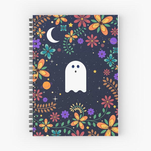 Item preview, Spoopy Cute Ghost. Halloween Decor. Cute Ghost Dia De Los Muertos. Orange All Hallows Eve Floral Illustration. designed and sold by tachadesigns.