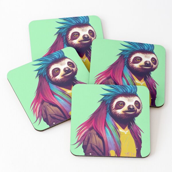 Item preview, Sloth dressed as a punk rocker designed and sold by Studiowatermars.