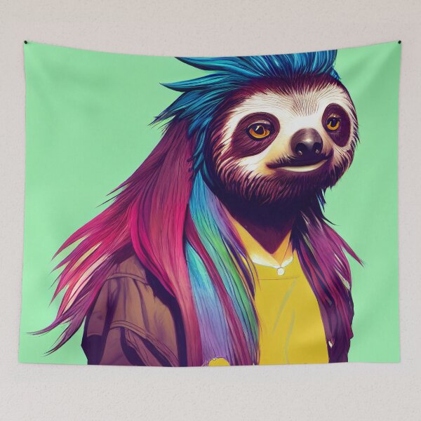 Item preview, Sloth dressed as a punk rocker designed and sold by Studiowatermars.