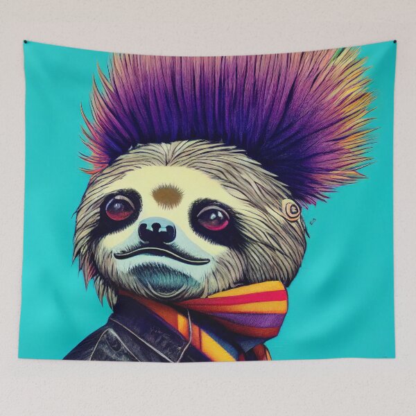 Item preview, Sloth dressed as a punk rocker designed and sold by Studiowatermars.