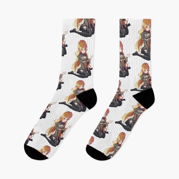Item preview, Tsundere Elf Elga Suzailgiererzegalnelvzegilreagranzelga Sui | Uncle from Another World Isekai Ojisan | Anime Blushing Shy Blond Hair Girl Ripped Thighs Tattered Stockings designed and sold by Risumu.