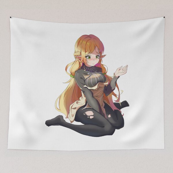 Item preview, Tsundere Elf Elga Suzailgiererzegalnelvzegilreagranzelga Sui | Uncle from Another World Isekai Ojisan | Anime Blushing Shy Blond Hair Girl Ripped Thighs Tattered Stockings designed and sold by Risumu.
