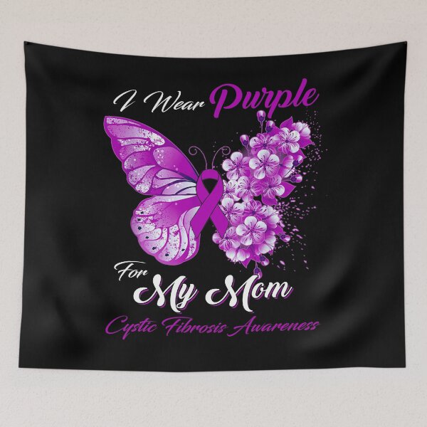 Item preview, I Wear Purple For My Mom Cystic Fibrosis Awareness Butterfly Ribbon Gifts designed and sold by Adropine.