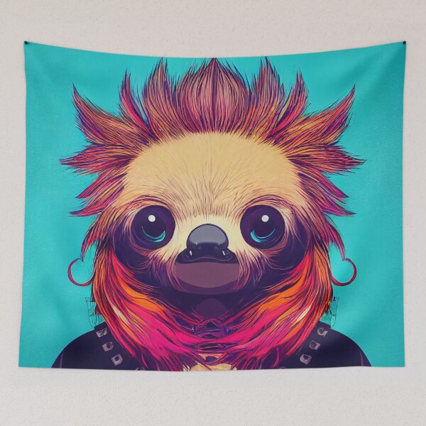 Item preview, Sloth dressed as a punk rocker designed and sold by Studiowatermars.