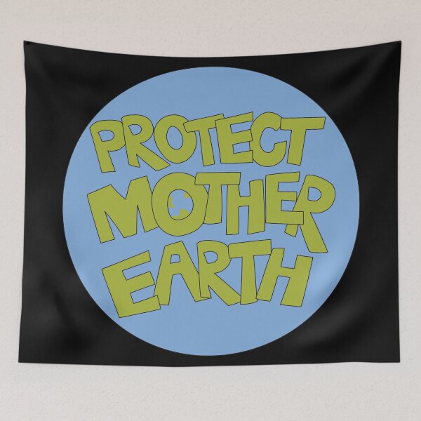 Item preview, Protect Mother Earth Illustrated Text Badge Climate Ambassadors designed and sold by AngelDawnDesign.