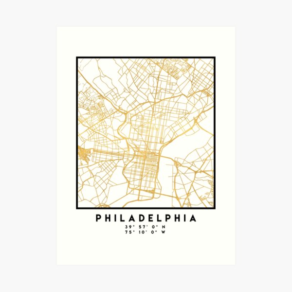 PHILADELPHIA PENNSYLVANIA CITY STREET MAP ART Art Print