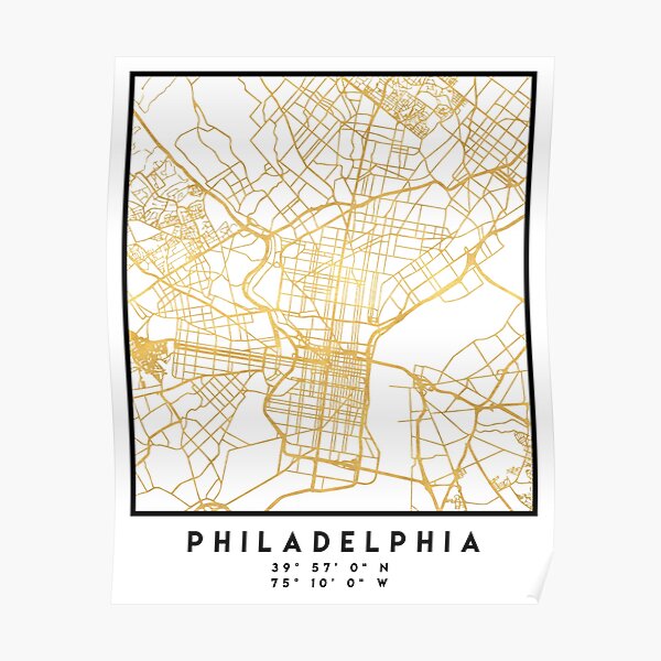 PHILADELPHIA PENNSYLVANIA CITY STREET MAP ART Poster