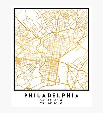 PHILADELPHIA PENNSYLVANIA CITY STREET MAP ART Fotodruck