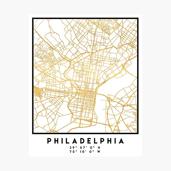 Item preview, PHILADELPHIA PENNSYLVANIA CITY STREET MAP ART designed and sold by deificusArt.