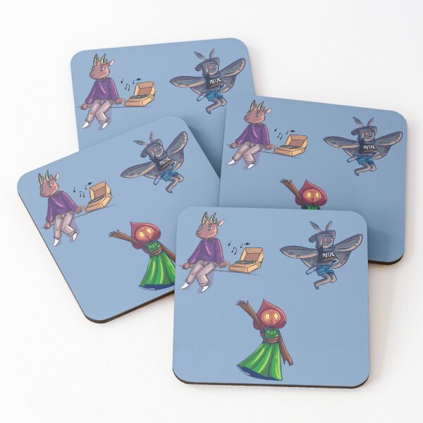 Item preview, Cryptids,   Flatwoods Monster, Mothman Art, Goatman enjoying music designed and sold by YazminCityArts.